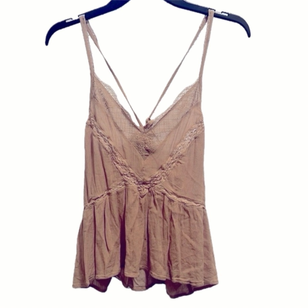 American Eagle Trimmed Cami Top - light mauve